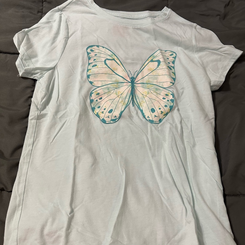 Cat & Jack White Tee with Butterfly Design